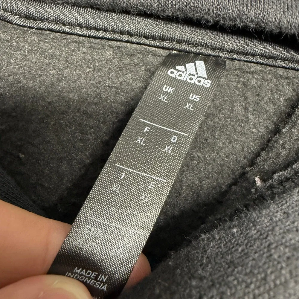 Adidas Big Logo Hoodie Sweatshirt Black XL Mens Pullover Raglan Streetwear